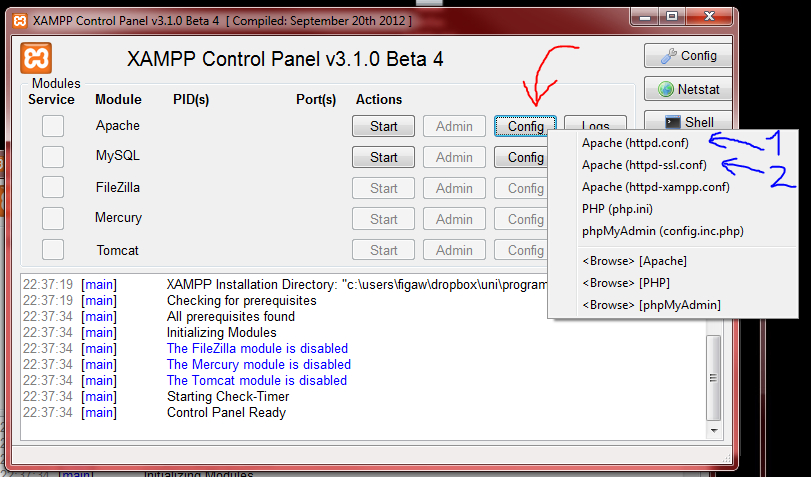 xampp mobile access not working httpd.conf